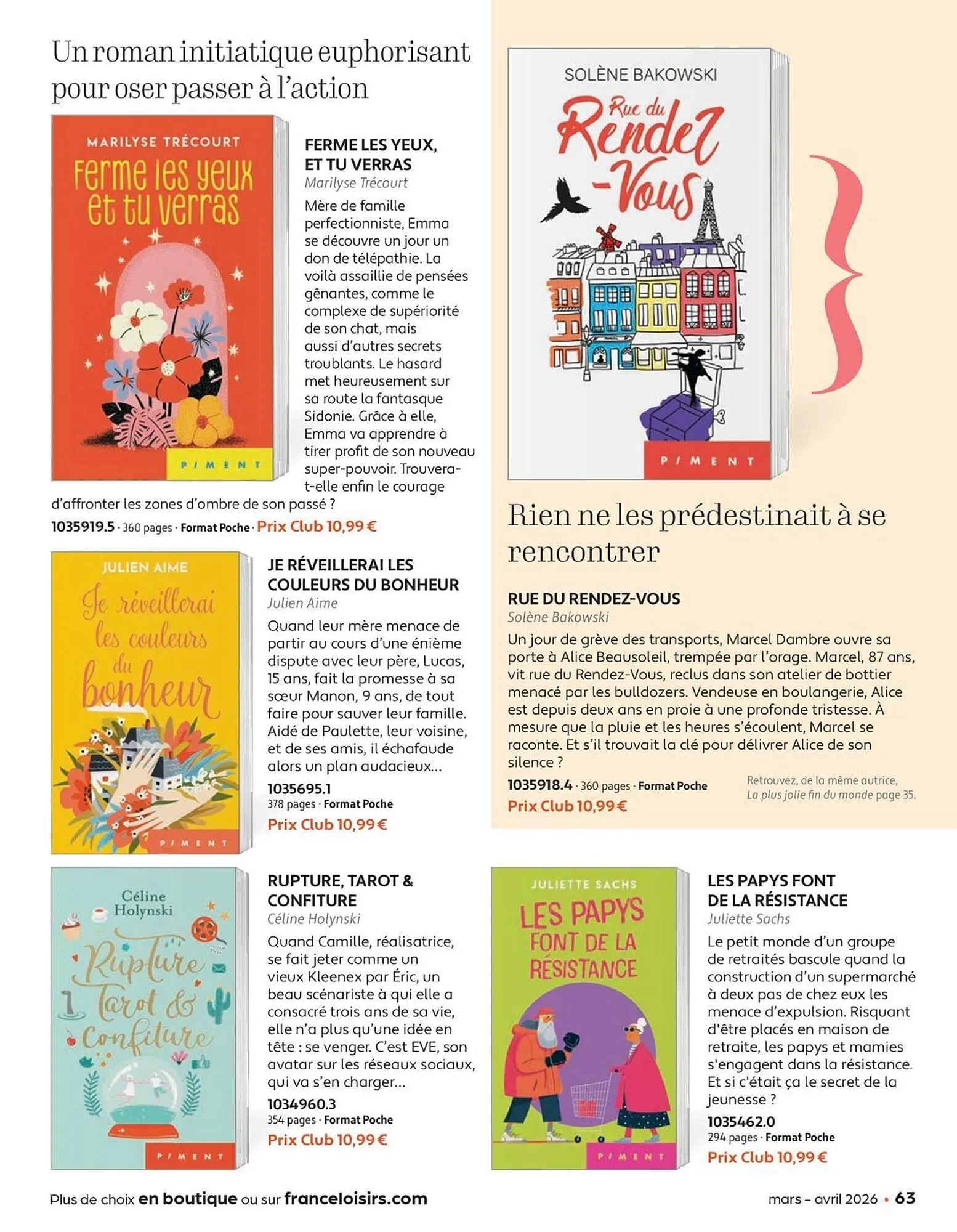 Catalogue France Loisirs du 2 mars au 30 avril 2026 - Catalogue page 63