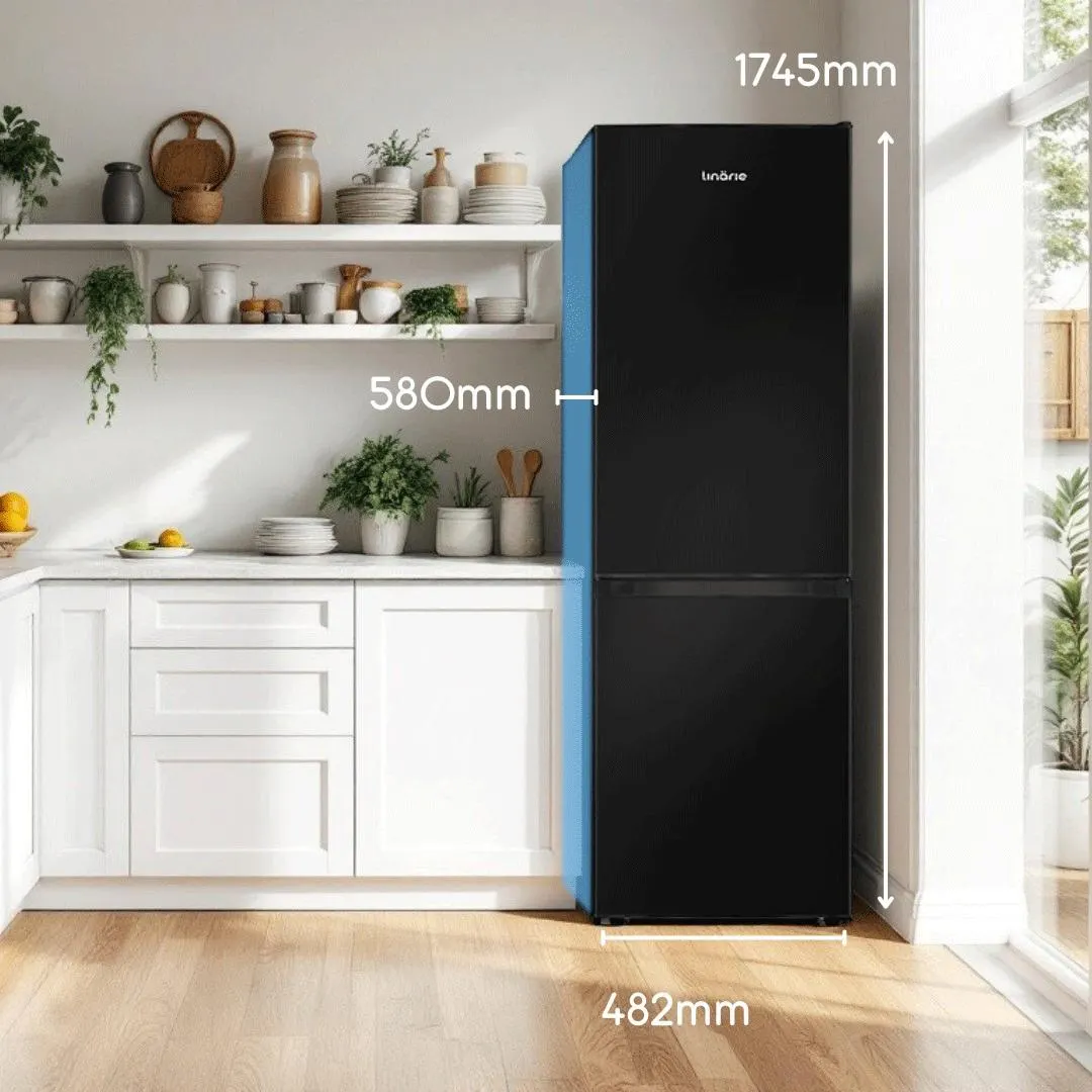 LINARIE Réfrigérateur/congélateur Linarie Yenne Lhco230nfb 225l Combiné Froid Ventilé Noir Brillant