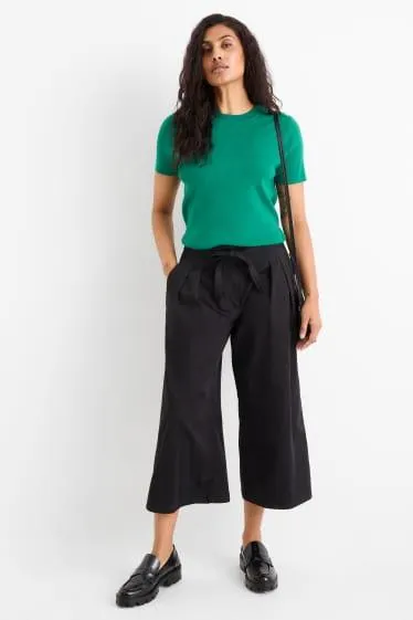 Cloth trousers - high waist - wide leg