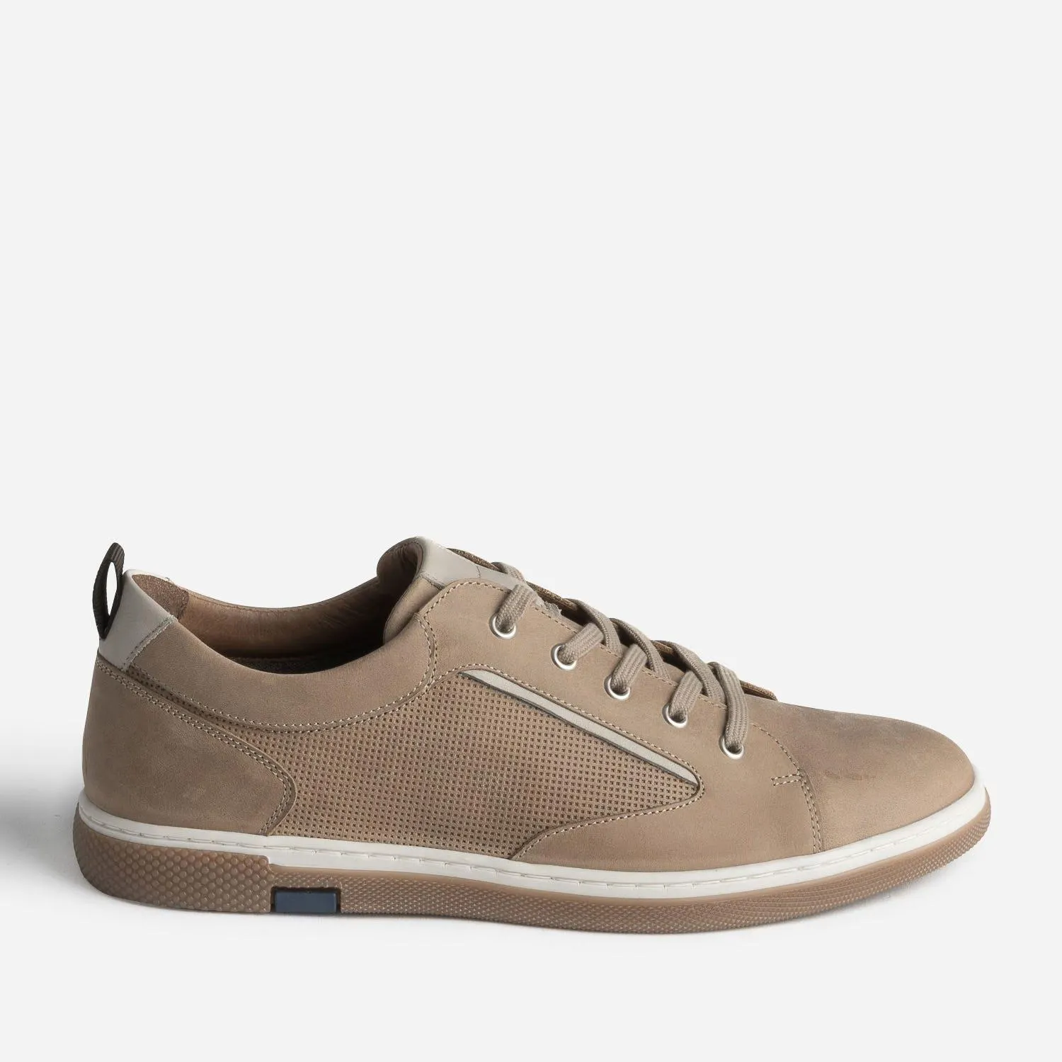 Tennis beige foncé en cuir
