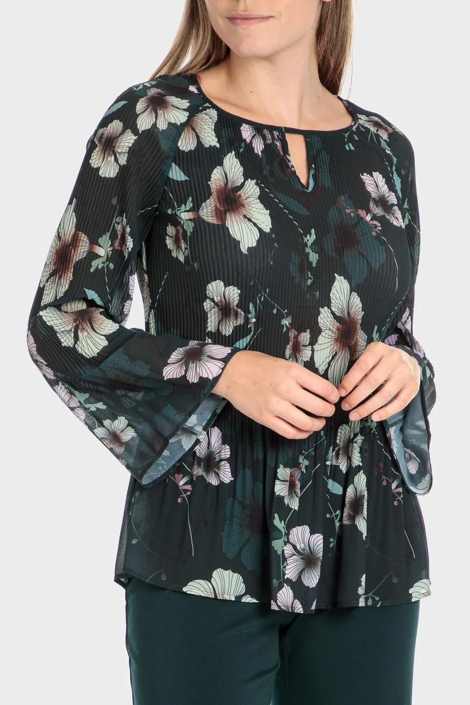 Blouse imprimée plissée