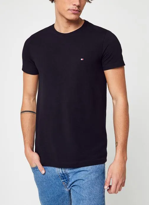 T-shirt - Stretch Slim C-Neck Tee - Noir