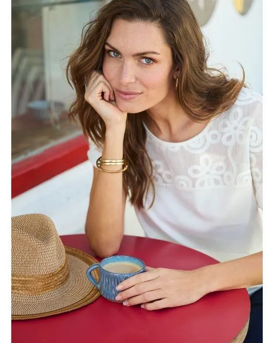 T-shirt bi-matière manches T