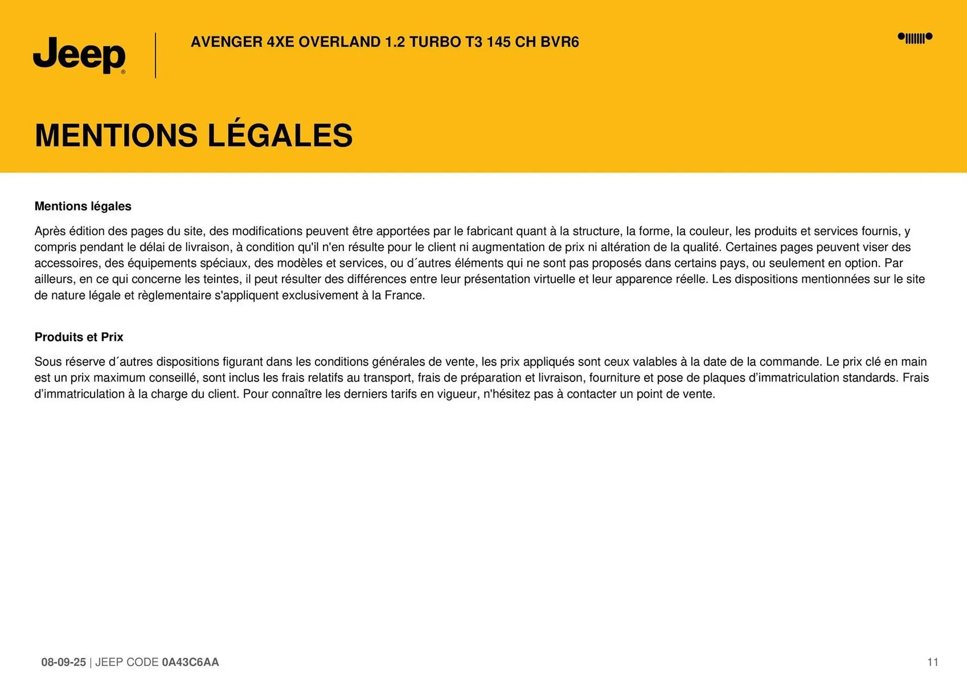 Catalogue Jeep du 8 septembre au 30 septembre 2026 - Catalogue page 11
