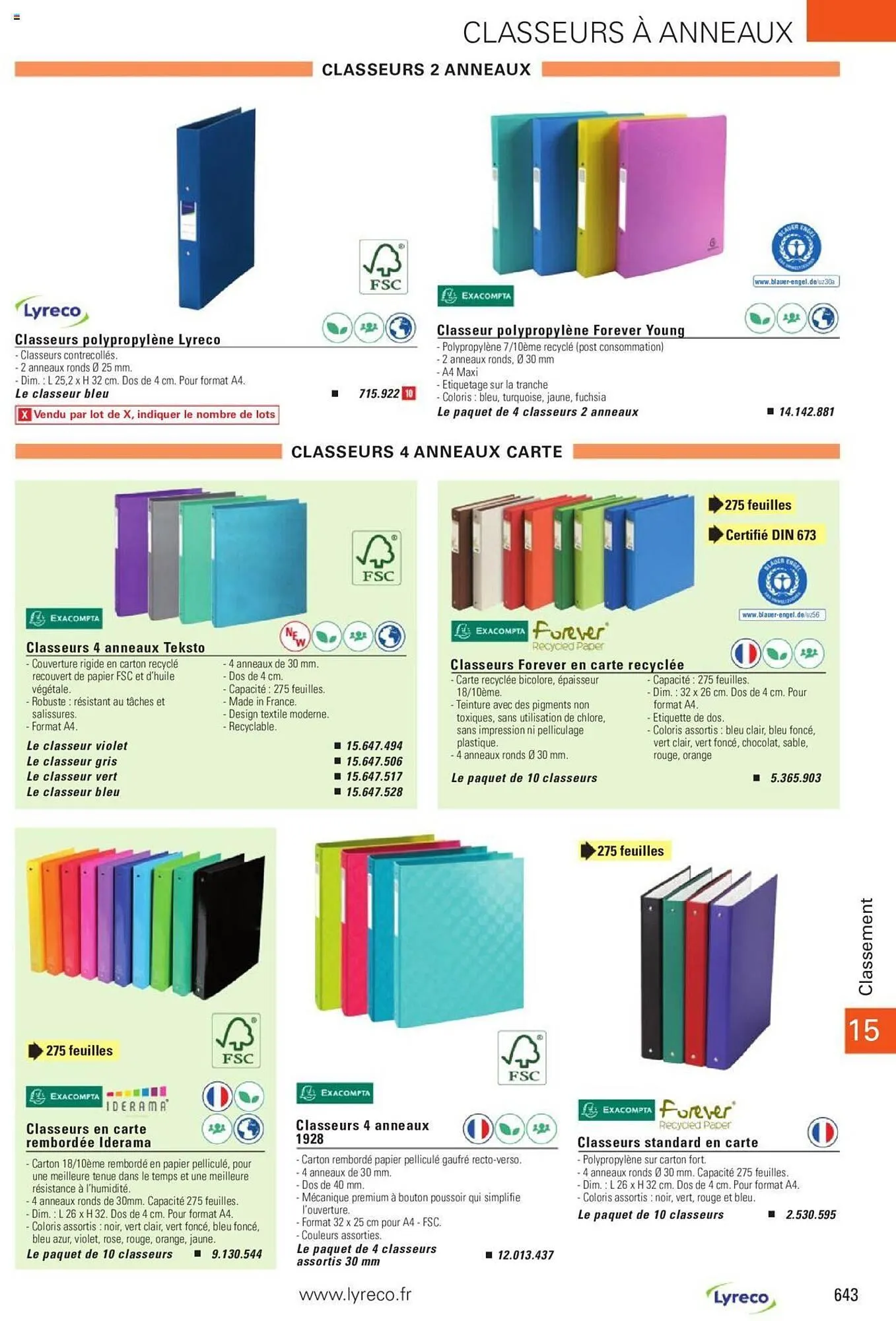 Catalogue Lyreco du 15 mai au 31 décembre 2023 - Catalogue page 643