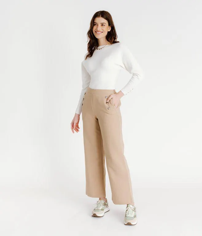 Pantalon large à boutons Sana