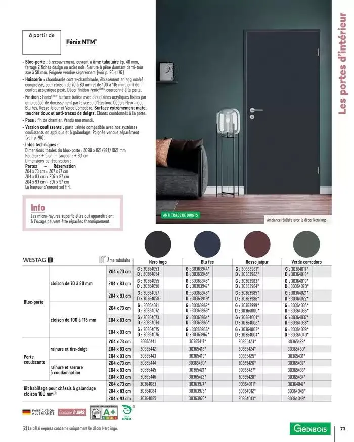 Aménagents Intérieurs 2025 du 1 janvier au 31 décembre 2025 - Catalogue page 73