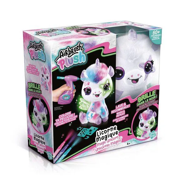 Airbrush ma peluche licorne phosphorescente
