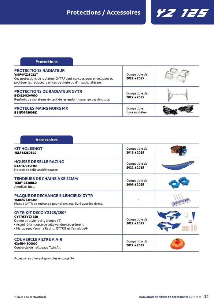 Catalogue Yamaha Motos - Accessoires GYTR Off Road du 23 septembre au 30 avril 2025 - Catalogue page 21