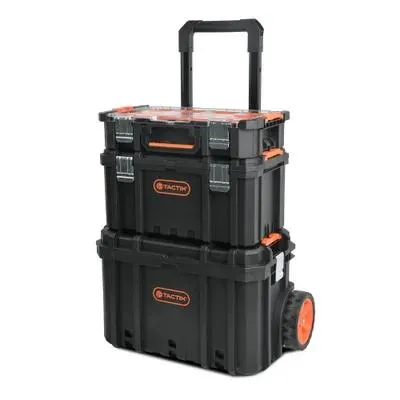 Servante de chantier coffre avec 3 modules empilables TACTIX