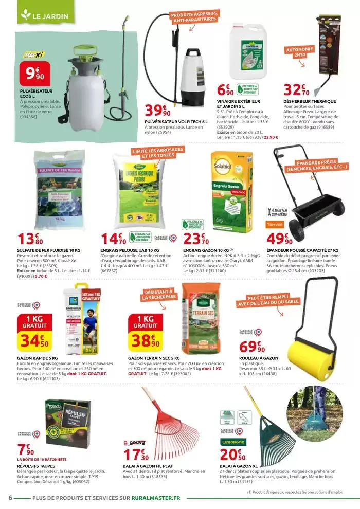 MOTOCULTURE - JARDINAGE - BRICOLAGE - DROGUERIE - ANIMALERIE du 3 mars au 29 mars 2025 - Catalogue page 6