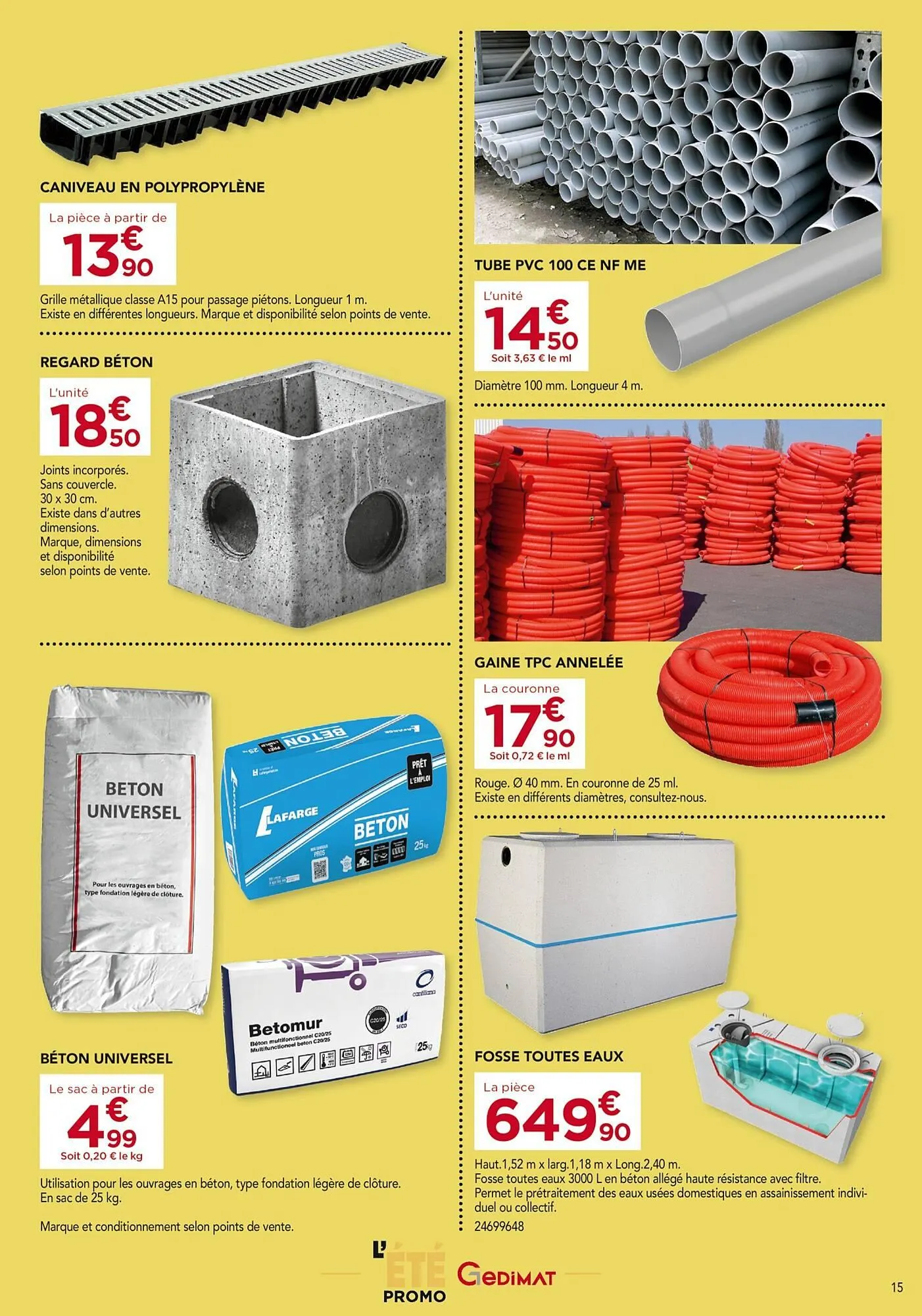 Catalogue Gedimat du 2 juillet au 26 juillet 2025 - Catalogue page 15