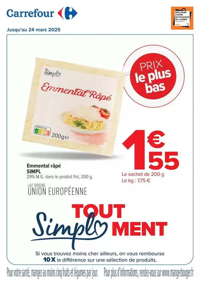 FEUILLET DIGITAL SIMPL' CARREFOUR du 28 février au 24 mars 2025 - Catalogue page 1