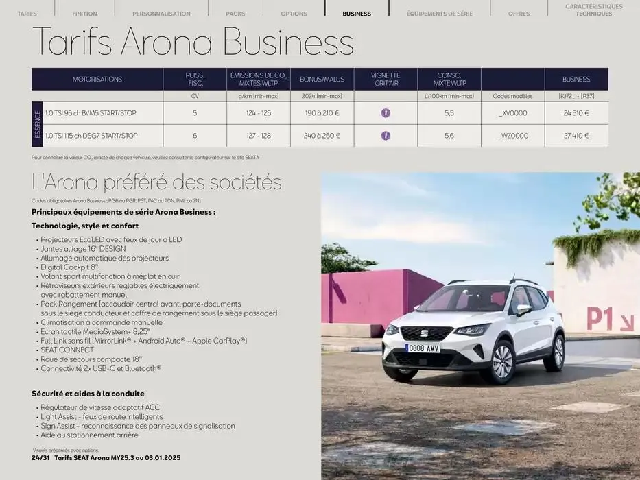 SEAT Arona du 17 janvier au 17 janvier 2026 - Catalogue page 24