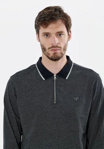 Polo noir homme 100% coton