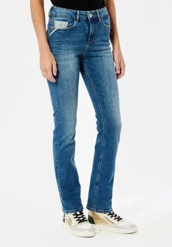 Jean demi-slim bleu Femme
