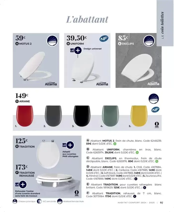 Cedeo Habitat confort du 1 octobre au 31 mai 2025 - Catalogue page 71