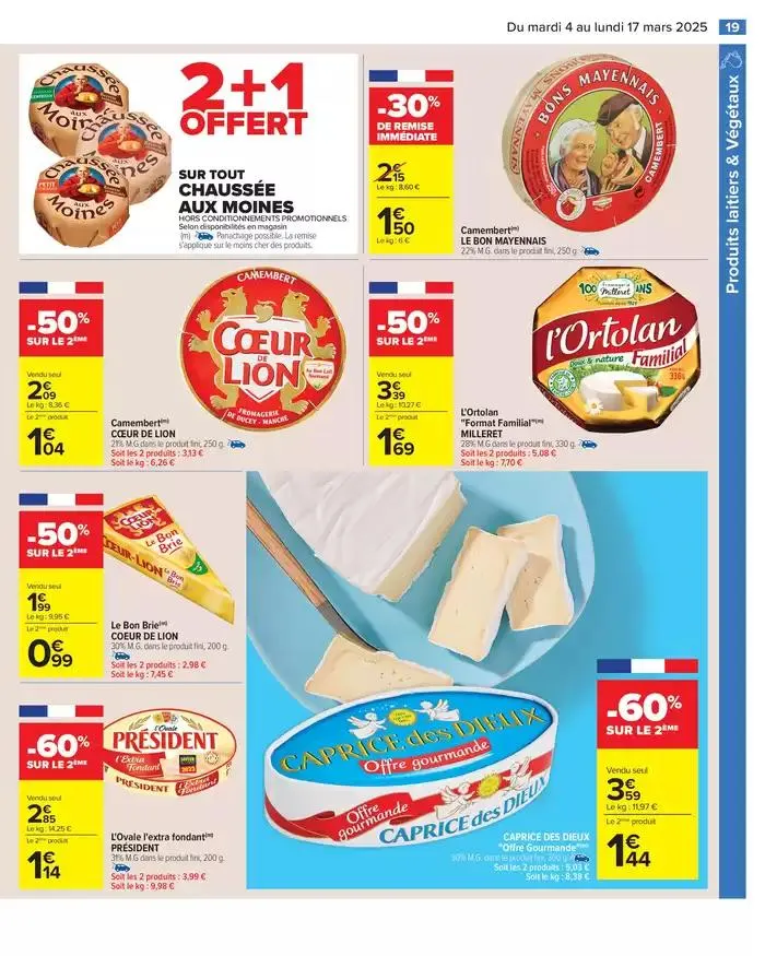 PRODUITS LAITIERS & VÉGÉTAUX du 4 mars au 17 mars 2025 - Catalogue page 21