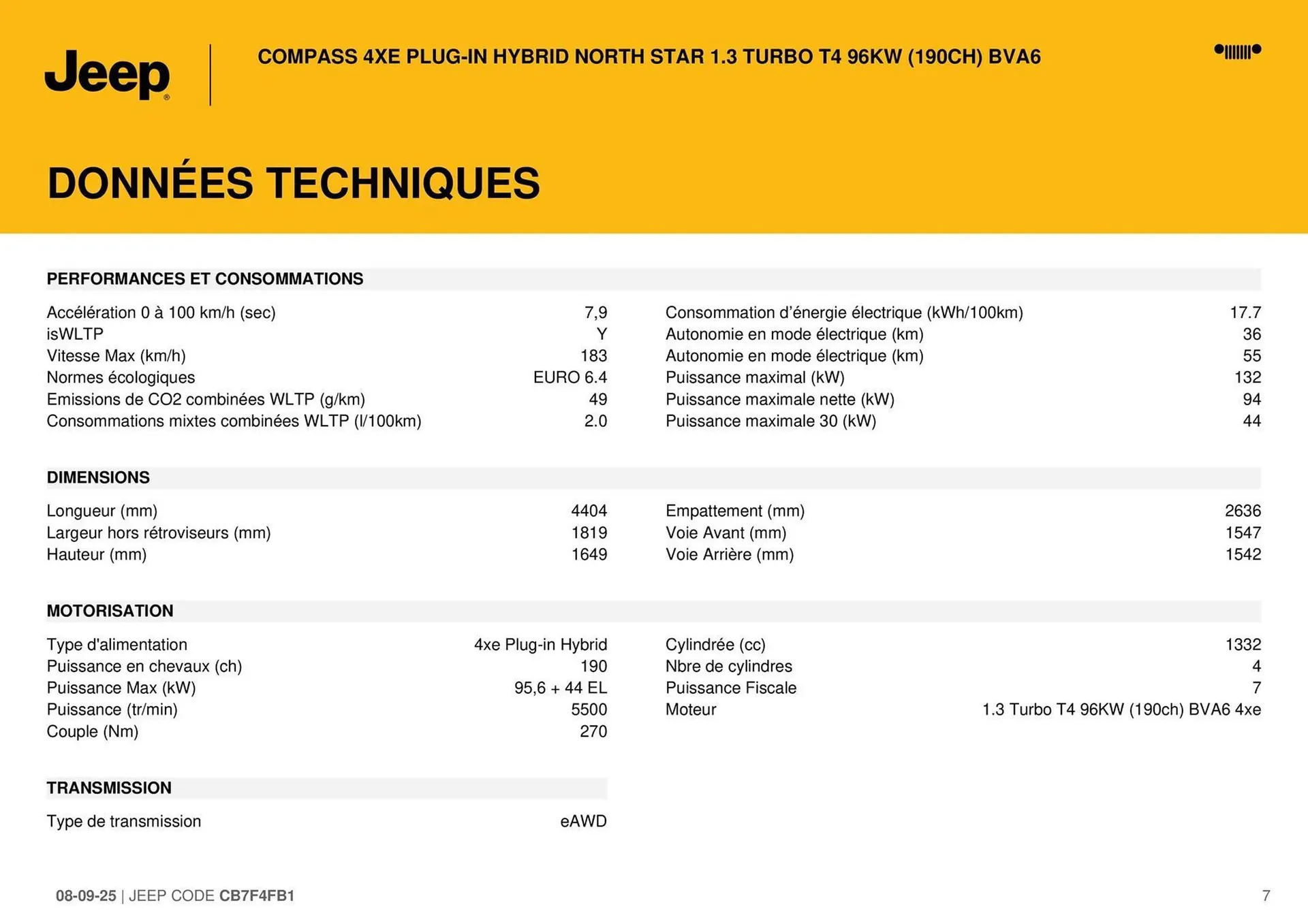 Catalogue Jeep du 9 septembre au 9 septembre 2026 - Catalogue page 7
