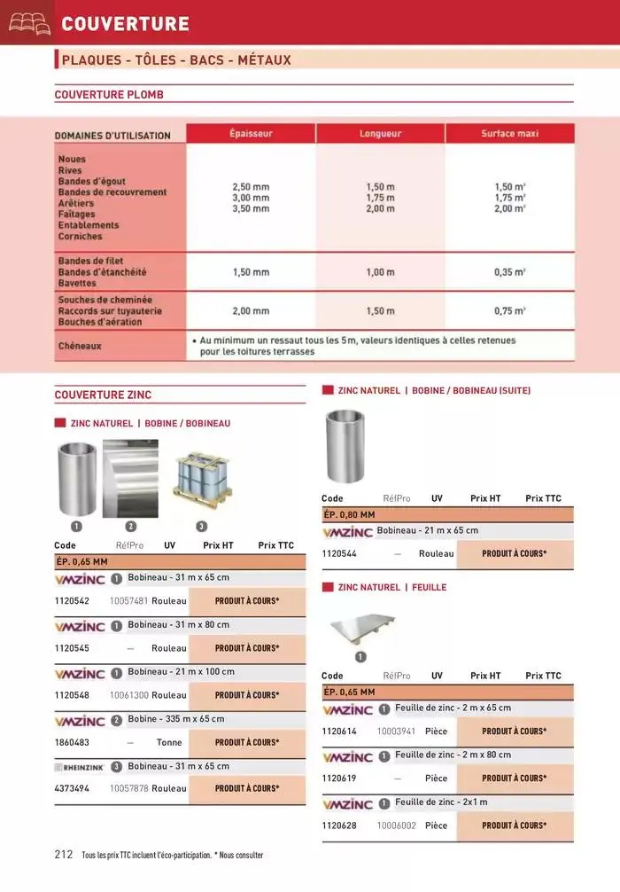 Matériaux 2025 du 1 janvier au 31 décembre 2025 - Catalogue page 212