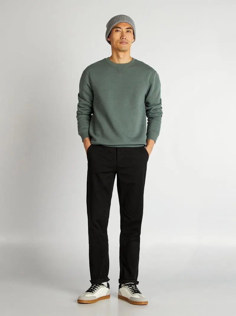 Pantaloni chino in cotone stretch L34 - NERO
