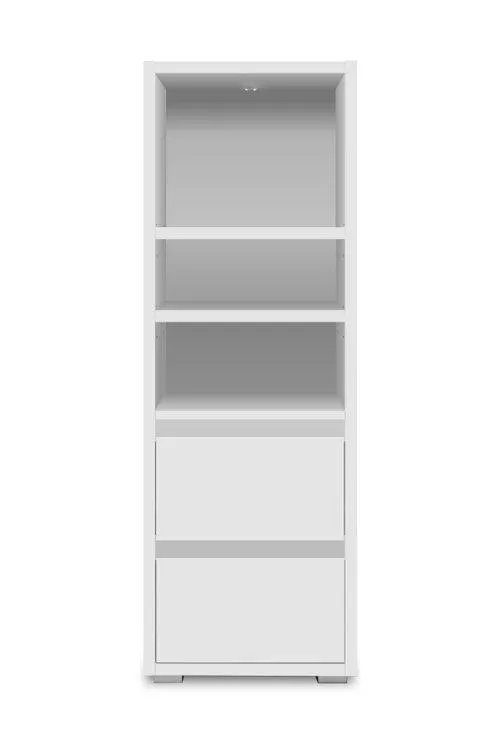 IMAGE BIBLIOTHEQUE 2 TIROIRS BLANC 45X131X37CM