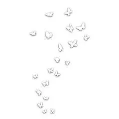 Sticker mural déco papillons blancs 70x20cm