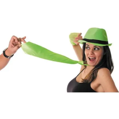 Cravate verte fluo adulte