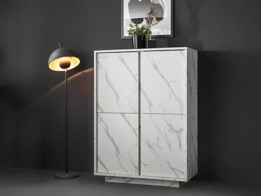Rangement 4 portes Ice marbre blanc