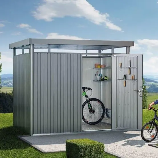 Abri de jardin métal 6,46 m² Ep. 0,53 mm HighLine Biohort gris