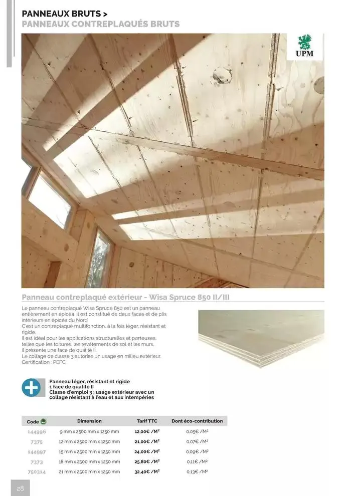 BOIS PANNEAUX 2025 2026 du 30 avril au 31 décembre 2026 - Catalogue page 28