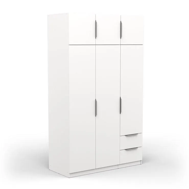 ARMOIRE 6 PORTES 2 TIROIRS GHOST BLANC MAT