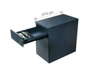 Caisson bout de bureau - 3 tiroirs - P74 cm - Anthracite