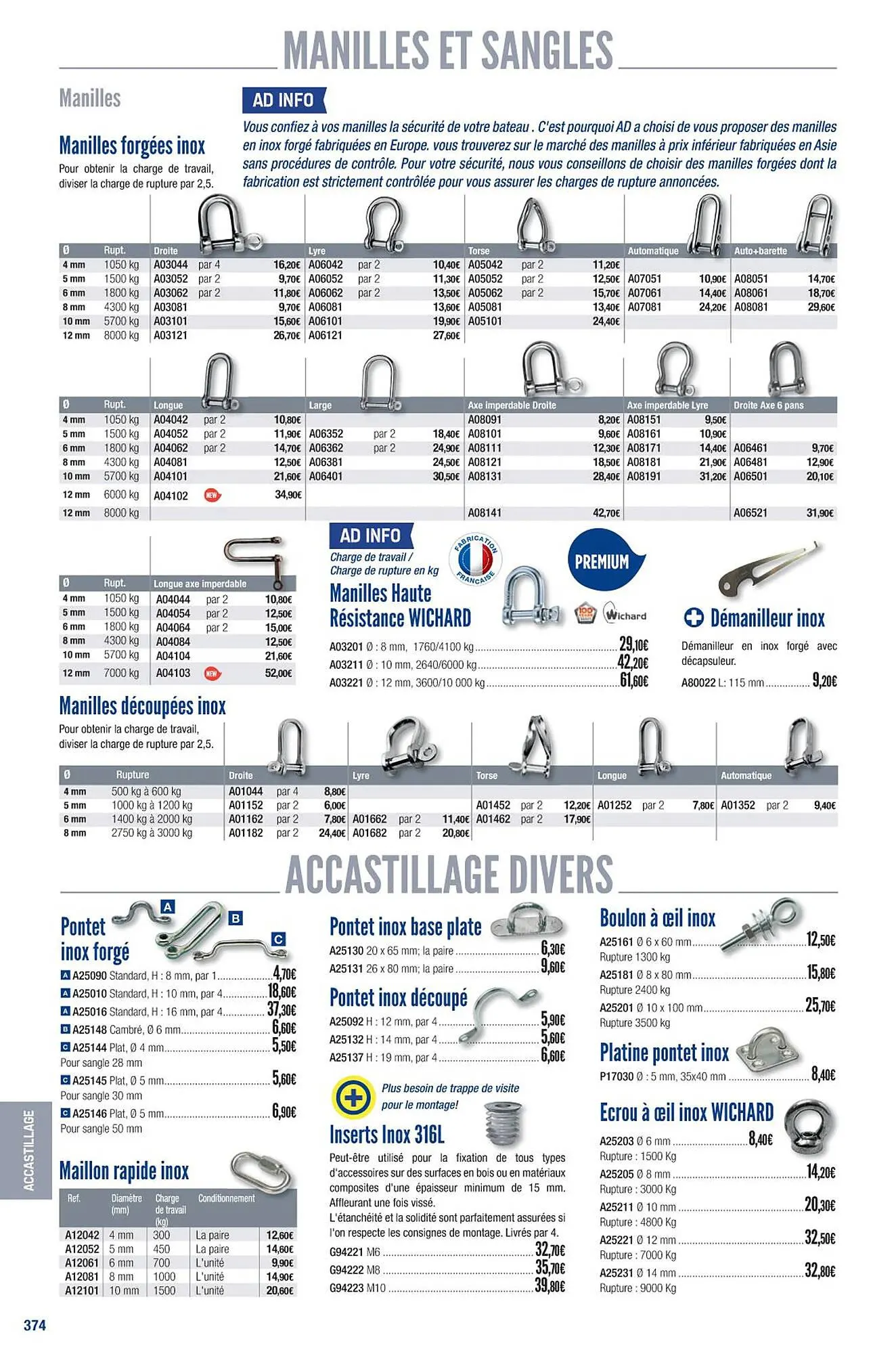 Catalogue Accastillage Diffusion du 1 mars au 31 décembre 2023 - Catalogue page 376