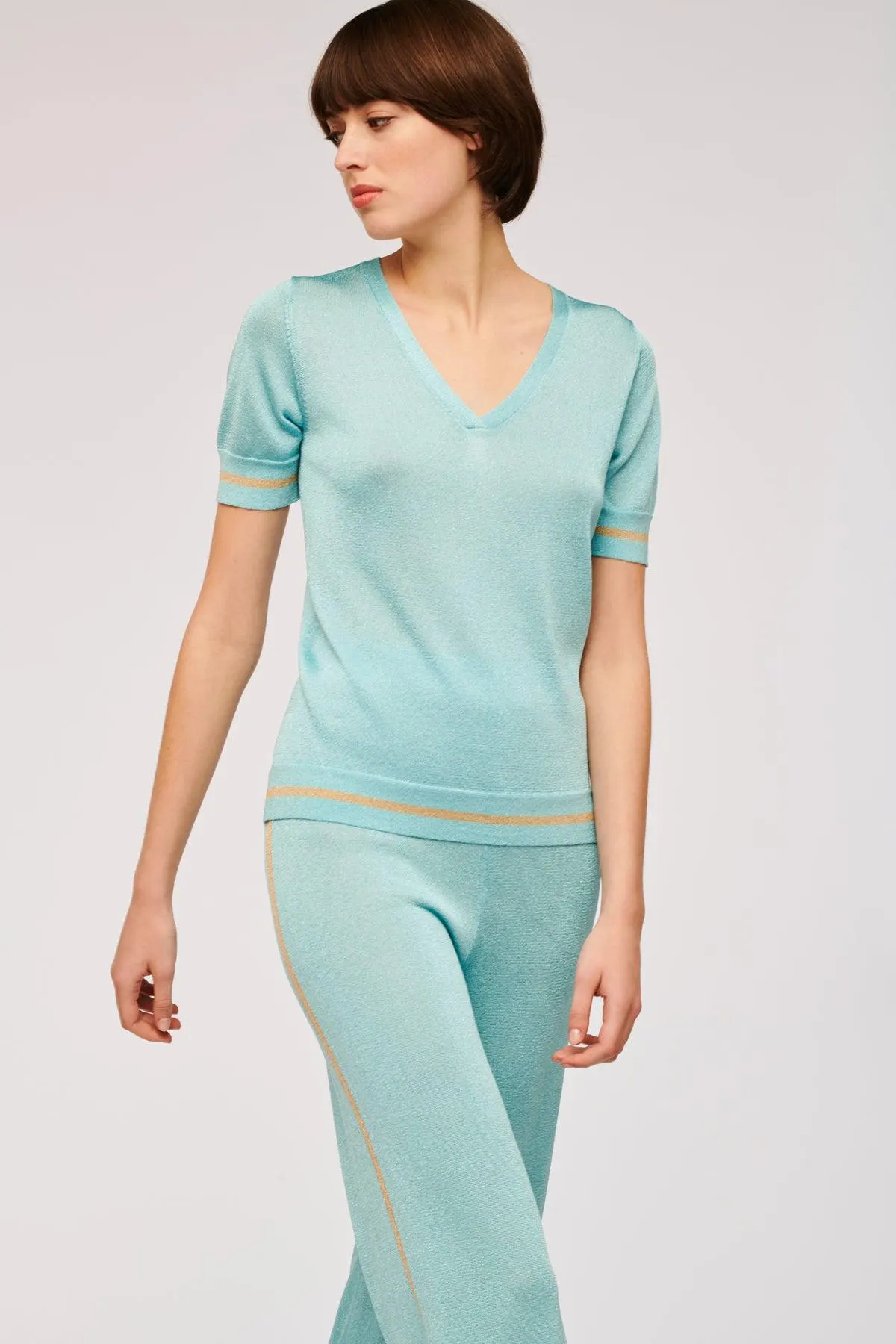 Top manches courtes en lurex