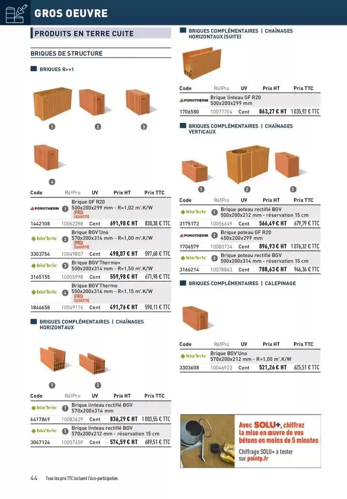 Matériaux 2025 du 1 janvier au 31 décembre 2025 - Catalogue page 44