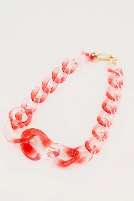 Chaîne courte, maillons larges, dégradé de couleurs