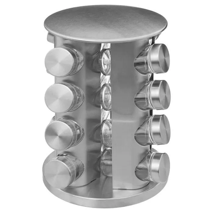 Carrousel rotatif à épices 16 pots en verre