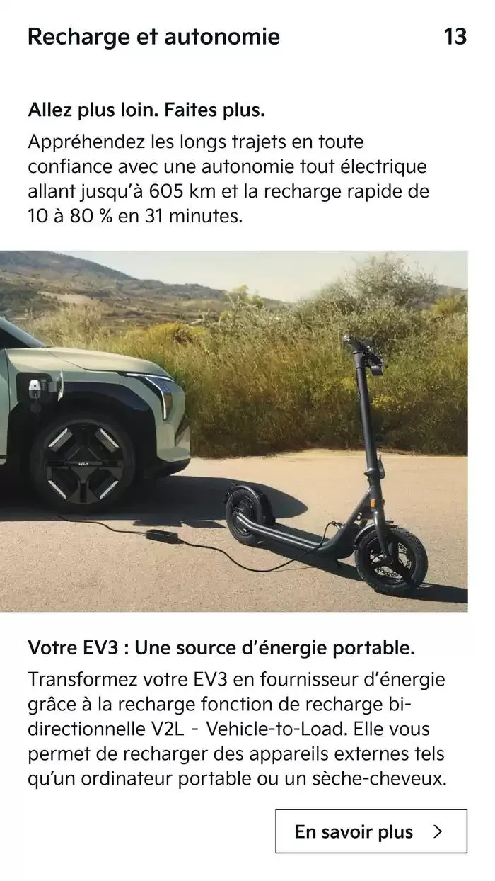 KIA Nouveau EV3 100% électrique - Brochure du 8 octobre au 29 septembre 2025 - Catalogue page 13
