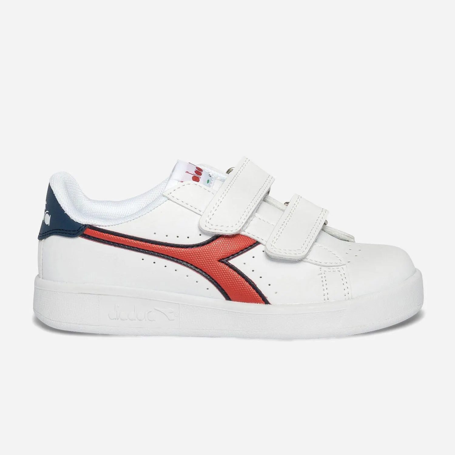 Tennis DIADORA blanche, rouge, marine à scratchs