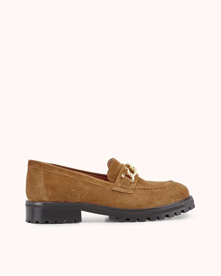 MOCASSIN EMELI en cuir velours cannelle