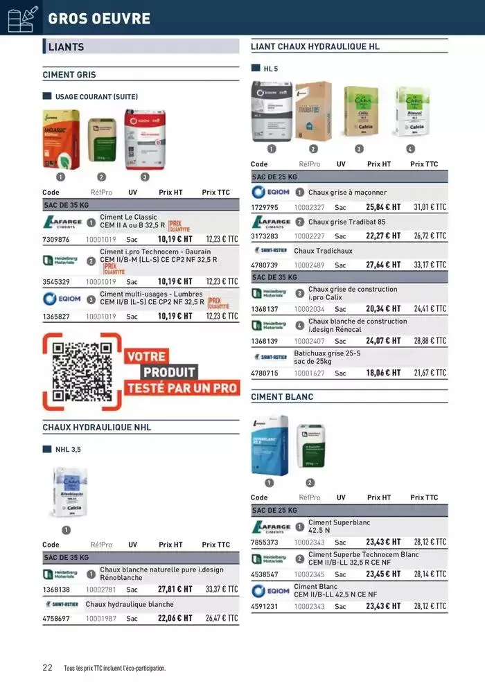 Matériaux 2025 du 1 janvier au 31 décembre 2025 - Catalogue page 22