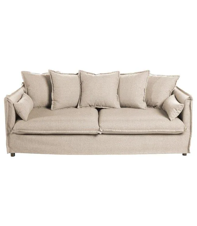 CANAPE ODILON LIN 3 PLACES BEIGE