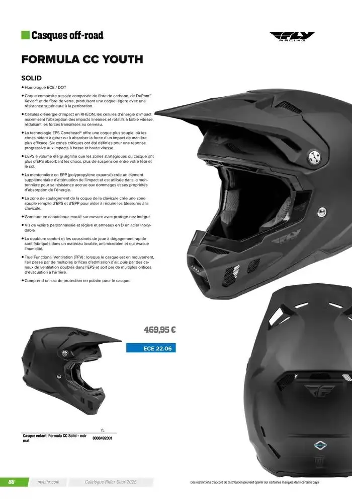 FLY RACING 2025 du 20 novembre au 31 août 2025 - Catalogue page 88