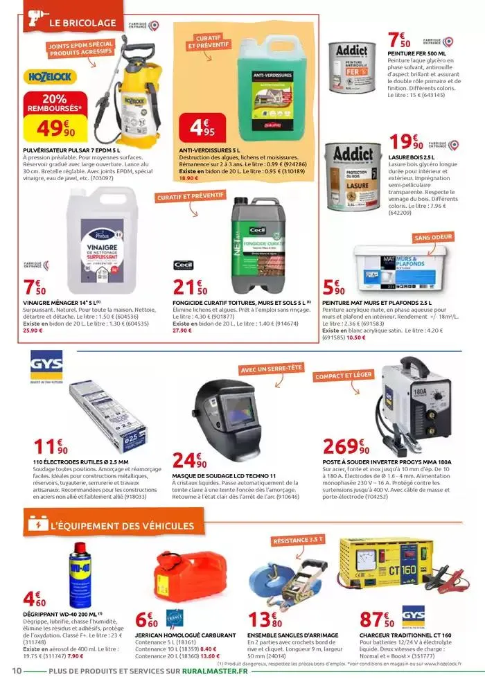 MOTOCULTURE - JARDINAGE - BRICOLAGE - DROGUERIE - ANIMALERIE du 31 mars au 26 avril 2025 - Catalogue page 10