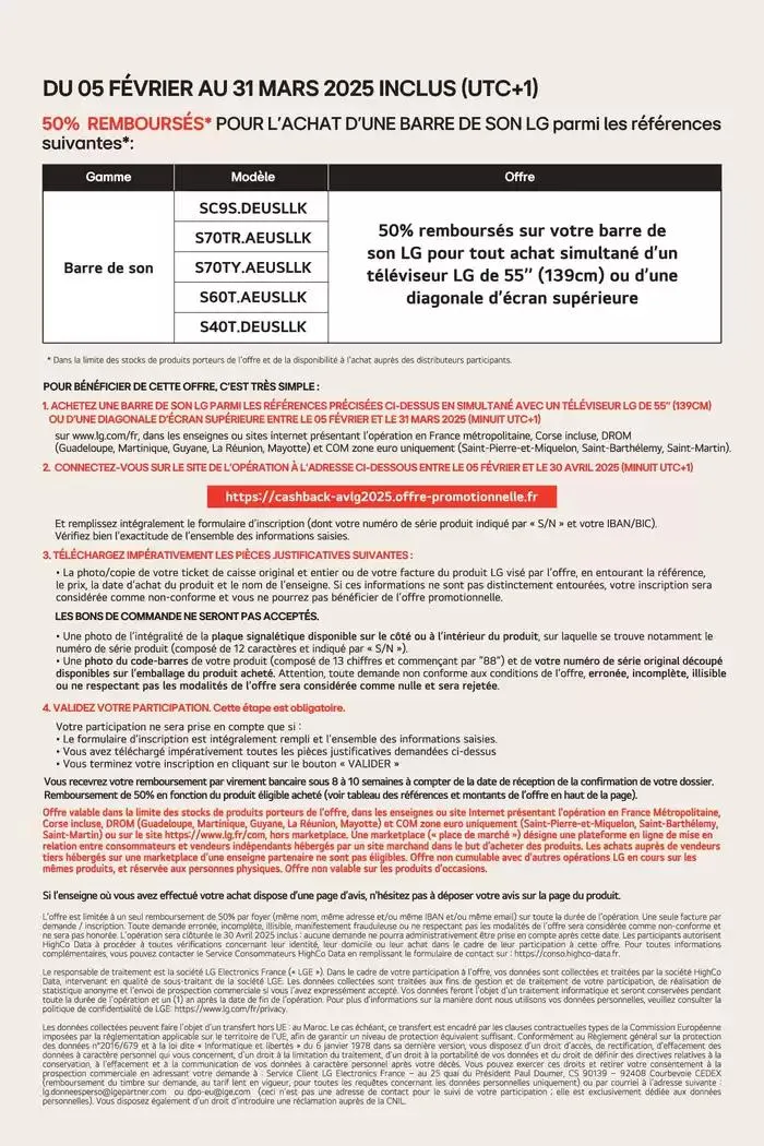 50% remboursés (achat simultané d'un téléviseur) du 10 février au 31 mars 2025 - Catalogue page 3