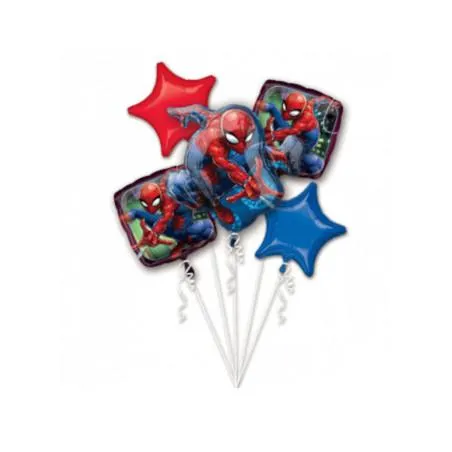 Bouquet de 5 ballons aluminium Spiderman