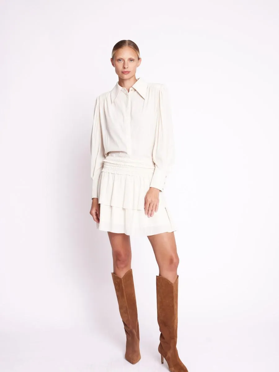 JUDY | Jupe beige courte à volants