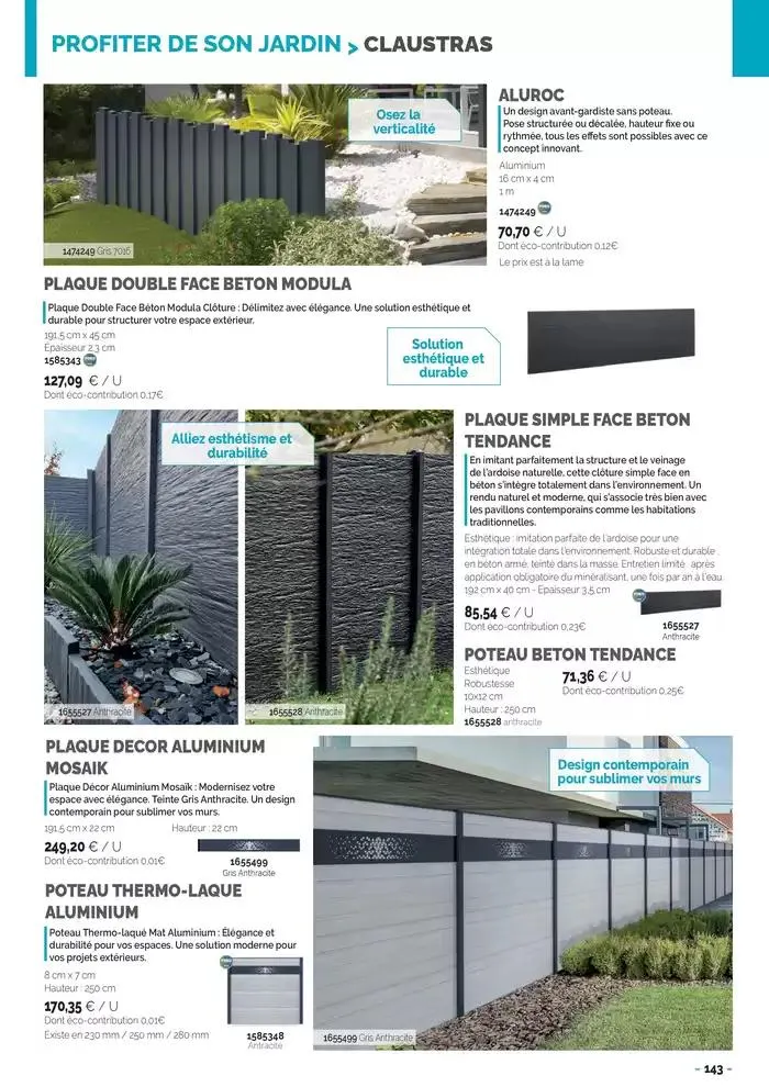 Aménagements Extérieurs 2025 du 30 avril au 31 décembre 2025 - Catalogue page 143