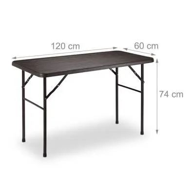 Table de jardin rectangulaire effet bois